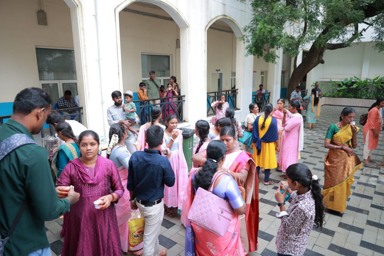 A smiling child in school.